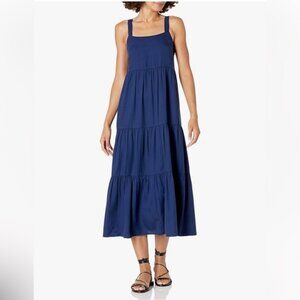 The Drop Britt Tiered Maxi Tent Dress Navy